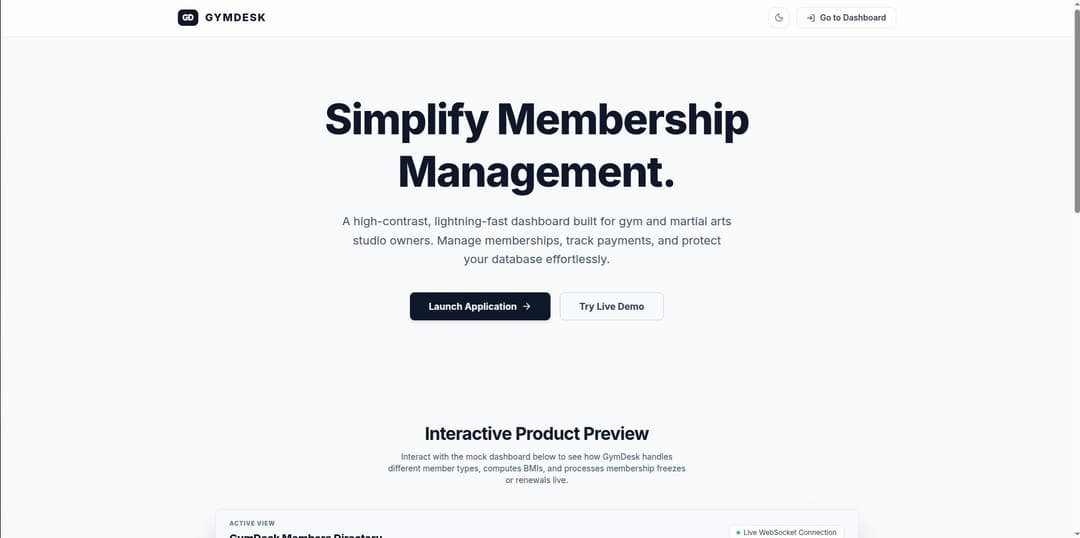 GymDesk: Gym Membership Management
